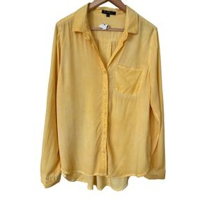 Velvet Heart Yellow Rayon Long Sleeve Button Down Shirt Large‎ Minimalist Boho